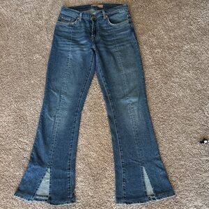 7 for All Mankind Luxe Vintage Bootcut Tailorless with Front Slit, size 27